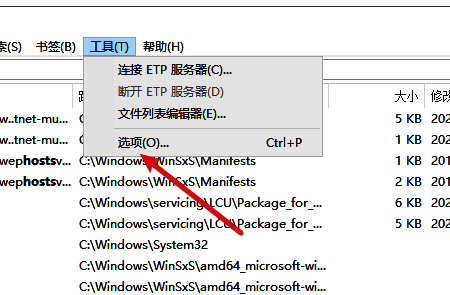 工具下拉菜单中设置选项被选中
