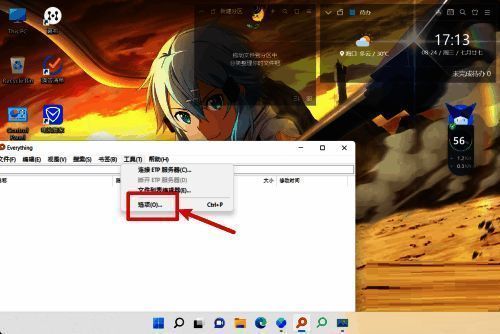 选项设置窗口，左侧为功能分类列表
