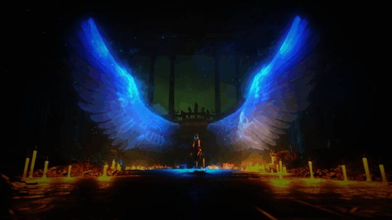 战斗场景展示，公主施展华丽剑技对抗巨型怪兽