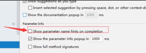 勾选参数名称提示选项后的界面截图,选项前打钩状态清晰可见
