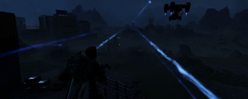 《绝地潜兵2》中光能小飞机飞行于空中,快速穿梭于战场之间