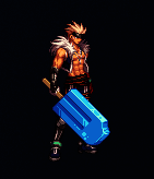 男鬼剑士与黑暗武士佩戴冰棒武器装扮效果图,武器呈现冰蓝色调,带有光效特效