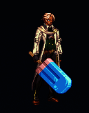 枪剑士佩戴冰棒武器装扮效果图,武器融合枪与剑的设计,附带寒冰特效