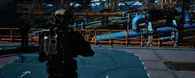 游戏主视觉图,主角站在宇宙飞船旁,背景是广阔星空