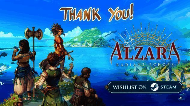 《ALZARA Radiant Echoes》游戏宣传图,展示主角团在光影交错的世界中并肩而立