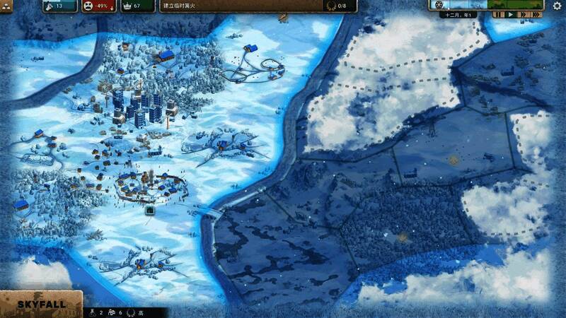 《劫后公司》游戏内画面展示,玩家正在废墟中建设基地,远处有僵尸出没