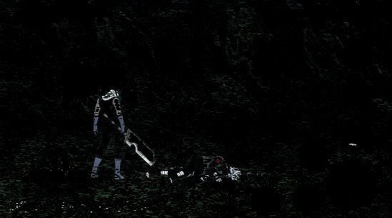 秽土再不斩断刀状态下挥砍敌人并产生红色能量球