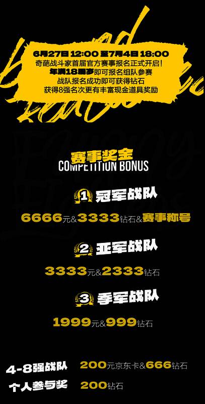 《奇葩战斗家》赛事宣传图,画面中角色各展奇招,气氛热烈