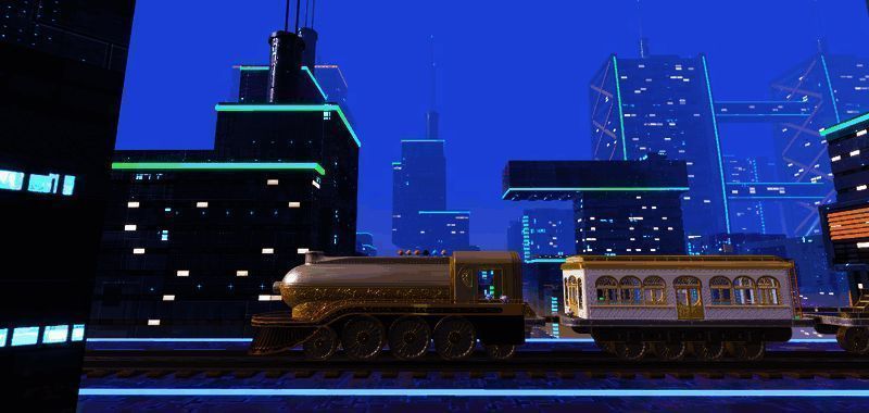 赛博隧道与惊魂街区交汇的画面,霓虹闪烁,氛围神秘又刺激