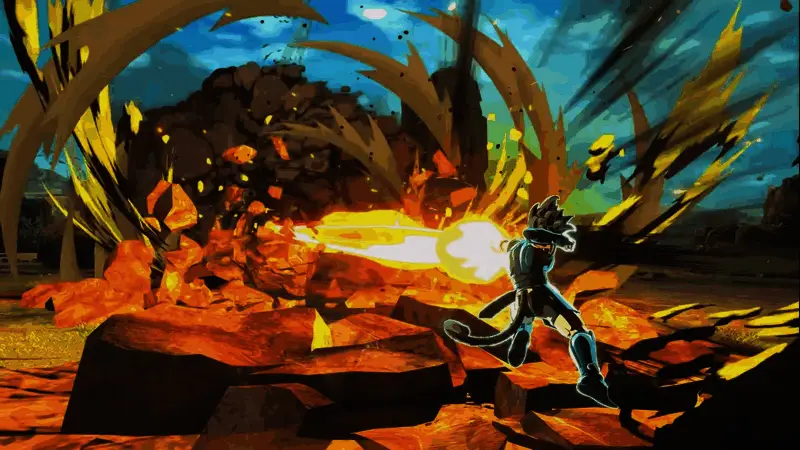 角色施展终极技,巨型能量球划破天际