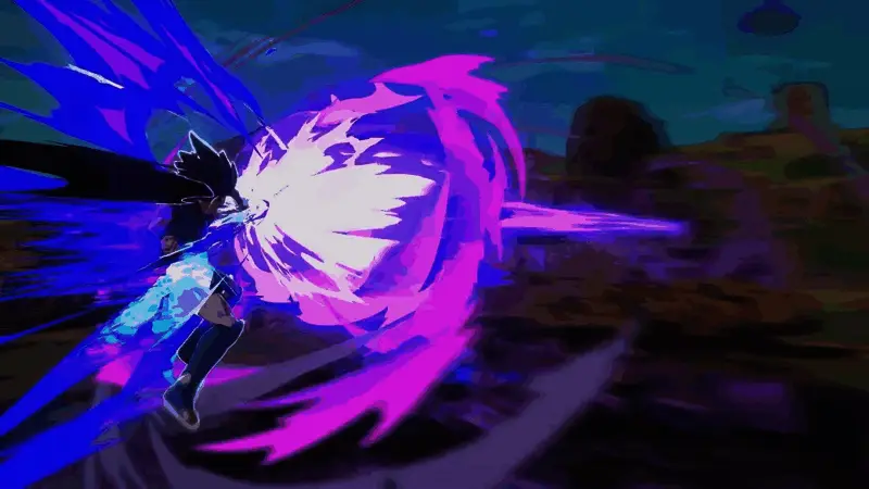 角色胜利姿势定格,背景光芒万丈