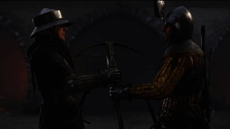 《天国:拯救2》电影剪辑版宣传海报,画面呈现主角亨利·斯卡利茨手持剑刃、目光坚毅地站在战场之上