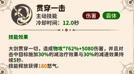 大剑职业技能图标展示,包括蓄力斩、横扫、范围爆炸等强力技能