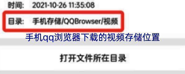 QQ浏览器下载视频的界面示意图，展示文件管理页面