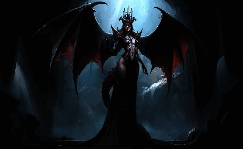 黑暗女士与主角并肩作战,表情凝重,背后战场硝烟弥漫