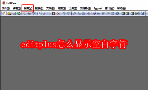 EditPlus软件主界面展示，顶部菜单栏清晰可见视图选项