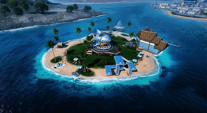 玩家驾驶锤头鲨飞行器穿梭于海面与空中,特效炫酷