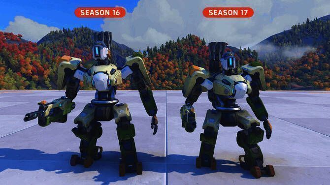 《守望先锋2》第17赛季宣传图，英雄们列队登场，背景为未来都市