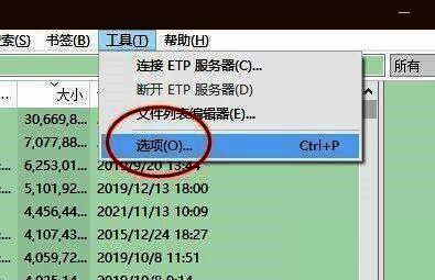 选项按钮位于工具菜单下方，便于访问