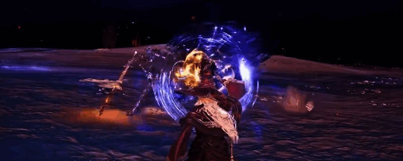 《艾尔登法环:黑夜君临》中角色手持铃铛释放法术,周围环绕幽灵般的怨魂特效