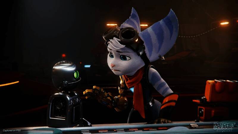 《瑞奇与叮当：时空跳转》中隐藏的机械牛骑乘小游戏画面，玩家正在尝试保持平衡