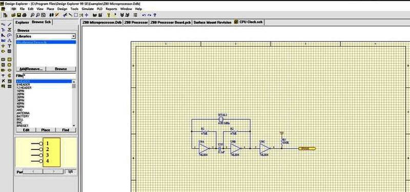 Protel99se界面截图，展示设计工具选项卡
