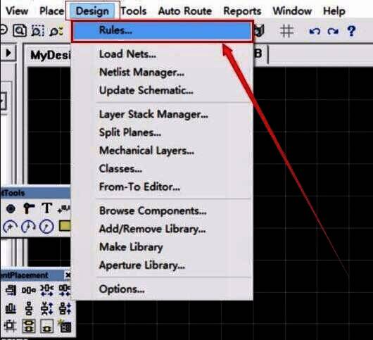 Protel99se规则设置界面，箭头指向Width Constraint选项