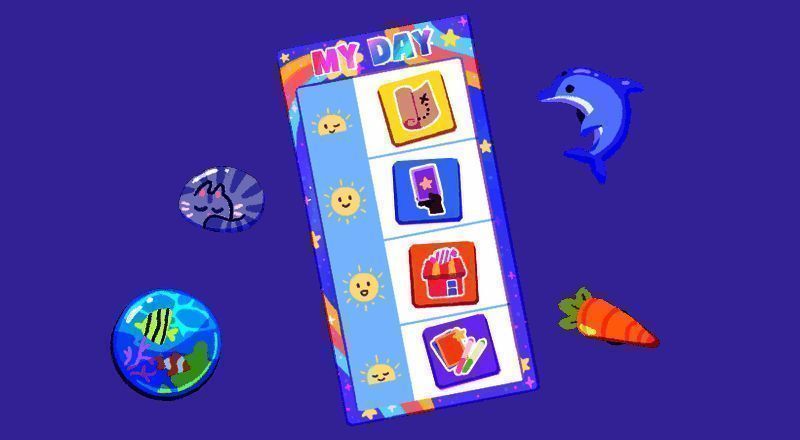 玩家胜利画面,背景展示获得的新贴纸奖励与升级进度条