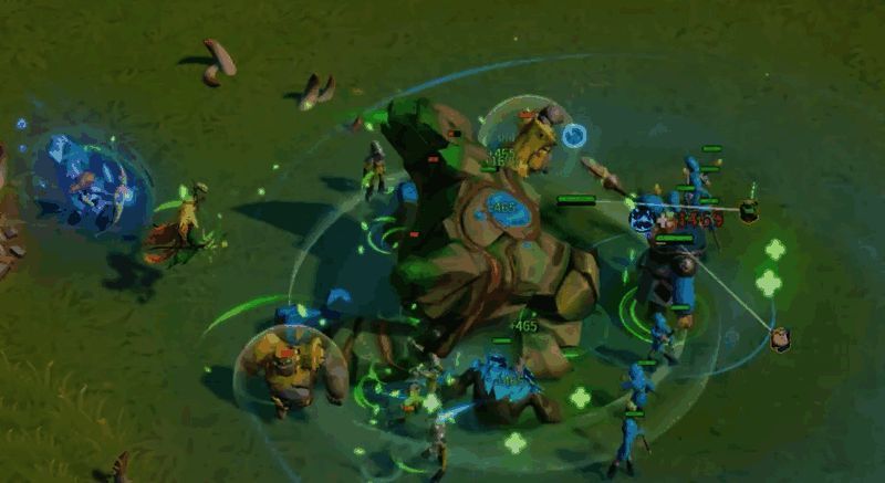 龙石战争西蒙与其他英雄配合全景图,展现多样化阵容搭配可能性