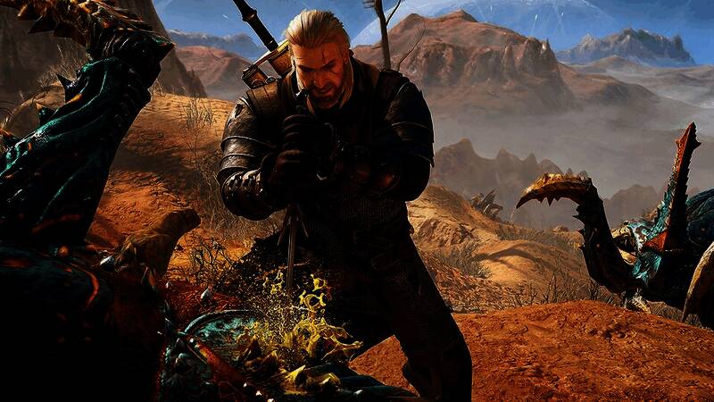 游戏开发早期阶段的概念草图与动作测试视频截图，展示不同战斗动作原型