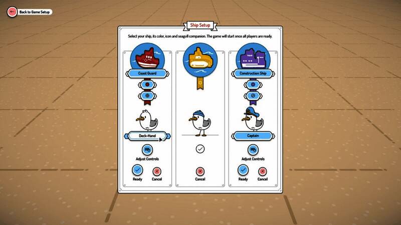 《灯塔巡航》多人合作画面，多位玩家共同拼接地图并操控各自船只