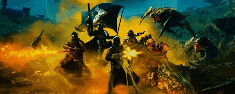 《绝地潜兵2》游戏中角色与虫群激烈交战的场景,角色手持武器对抗大量虫子