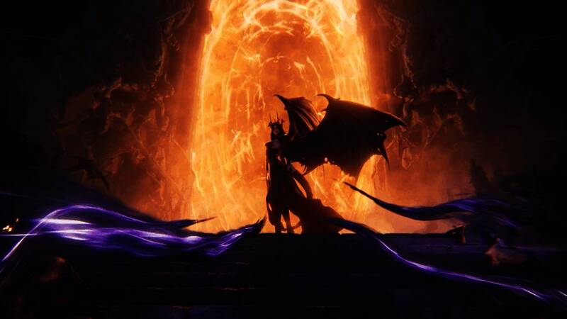 黑暗女士身披鎏金战甲，眼神冷峻，周身环绕龙族气息