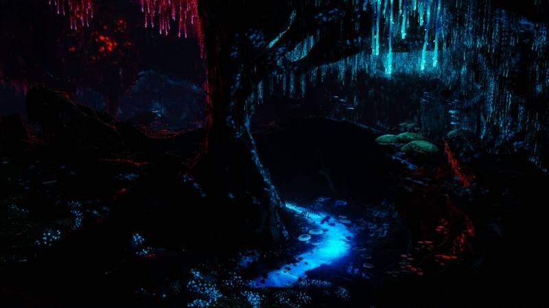 游戏中呈现的五种不同风格的水下生态环境,色彩各异且危机四伏