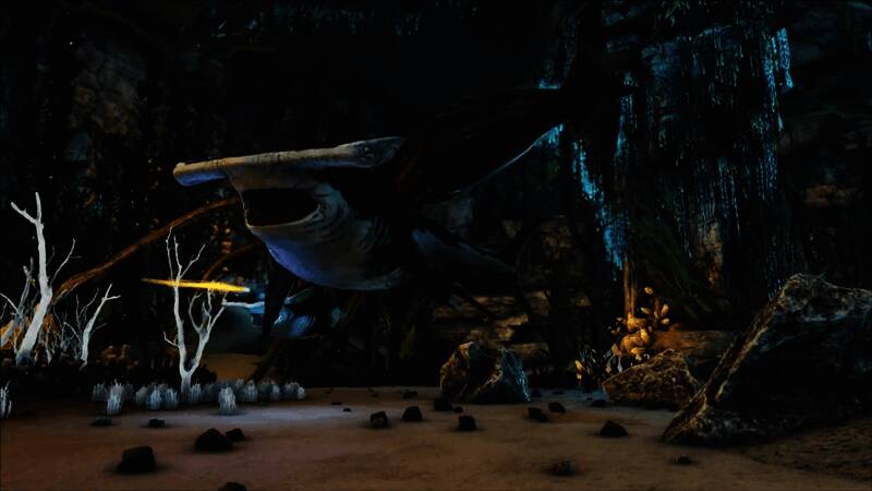 玩家骑乘水生生物穿梭于幽暗海底的精彩画面