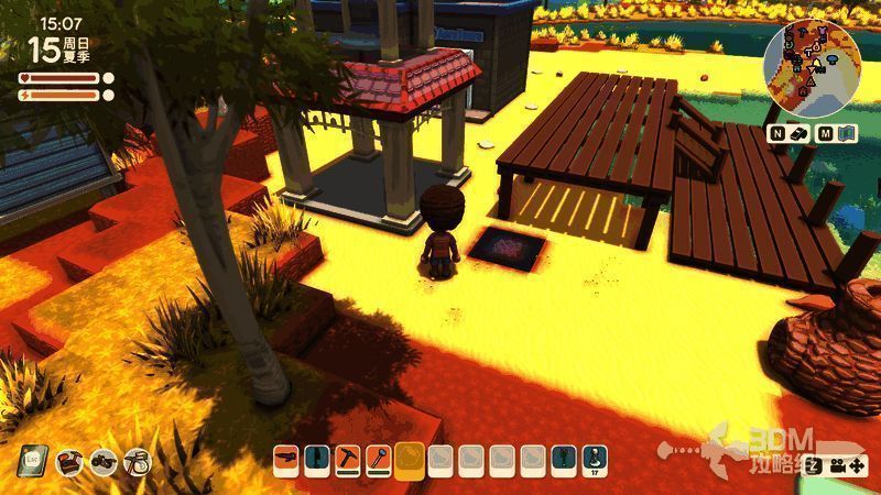 《金垦小镇》荧光小道展示，颜色由绿色渐变为粉色，梦幻感十足