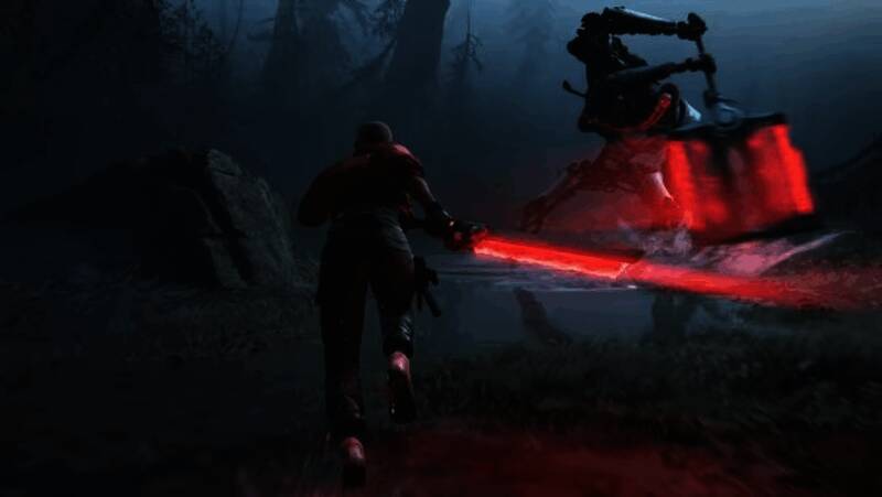 战斗场景展示主角手持武器攻击敌人,肢体被破坏特效逼真