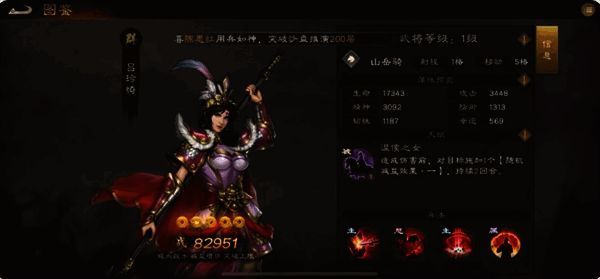 吕玲绮武将形象展示,身披战甲,骑马持枪