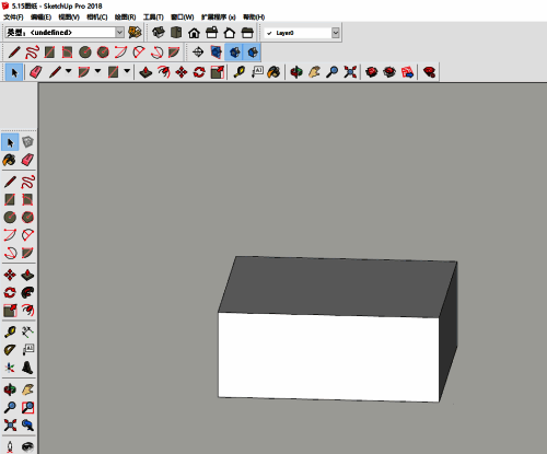 草图大师主界面展示,界面简洁,左侧为工具栏,右侧为模型窗口