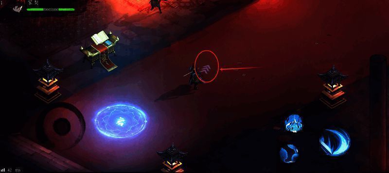 主城地图局部放大图,标记主要NPC位置及任务指引箭头