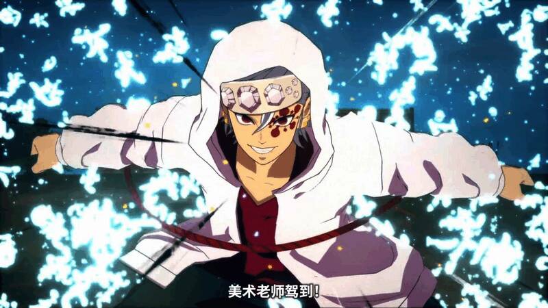 多人角色同框画面，背景为标志性战斗场景，氛围感十足