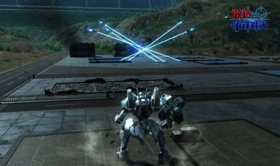 GUND-BIT形态下释放GUND-BIT照射技能,五枚飞弹齐发形成毁灭打击