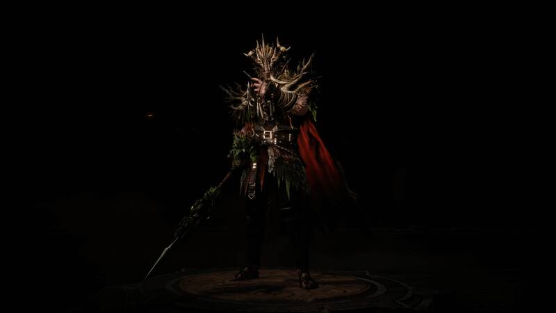 德鲁伊角色形象展示,手持法杖,身披藤蔓战甲