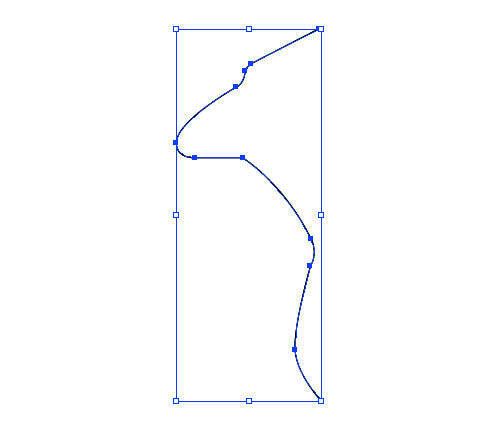 使用钢笔工具绘制半个蘑菇形状,线条流畅,轮廓清晰