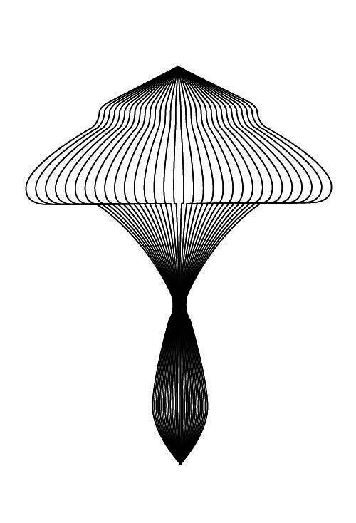 完成混合后蘑菇形状呈现出自然过渡效果,视觉层次感增强