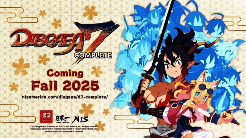 《魔界战记7完全版》角色战斗场景，恶魔与战士在网格战场上激烈对战，背景为日式风格战场