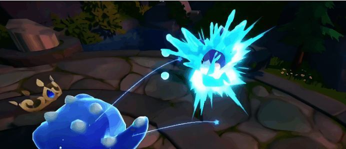 潮潮鳄被收服后在家园中工作的画面,展示资源效率提升效果