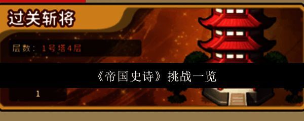 《帝国史诗》挑战系统界面展示,清晰呈现四大挑战模块