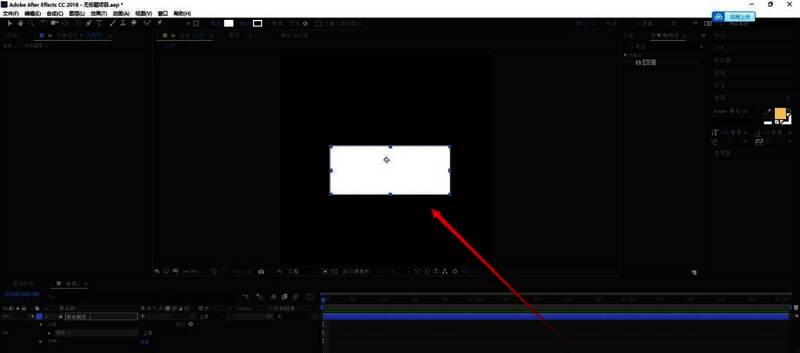 Adobe After Effects界面中创建矩形图形的操作界面,显示形状工具已选中