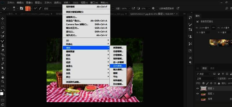 径向模糊参数设置界面示意图